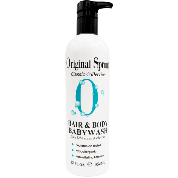 12 oz hair and body babywash on a white background