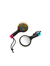 Load image into Gallery viewer, Original Sprout branded hair brush with colorful bristles and mirror on the back